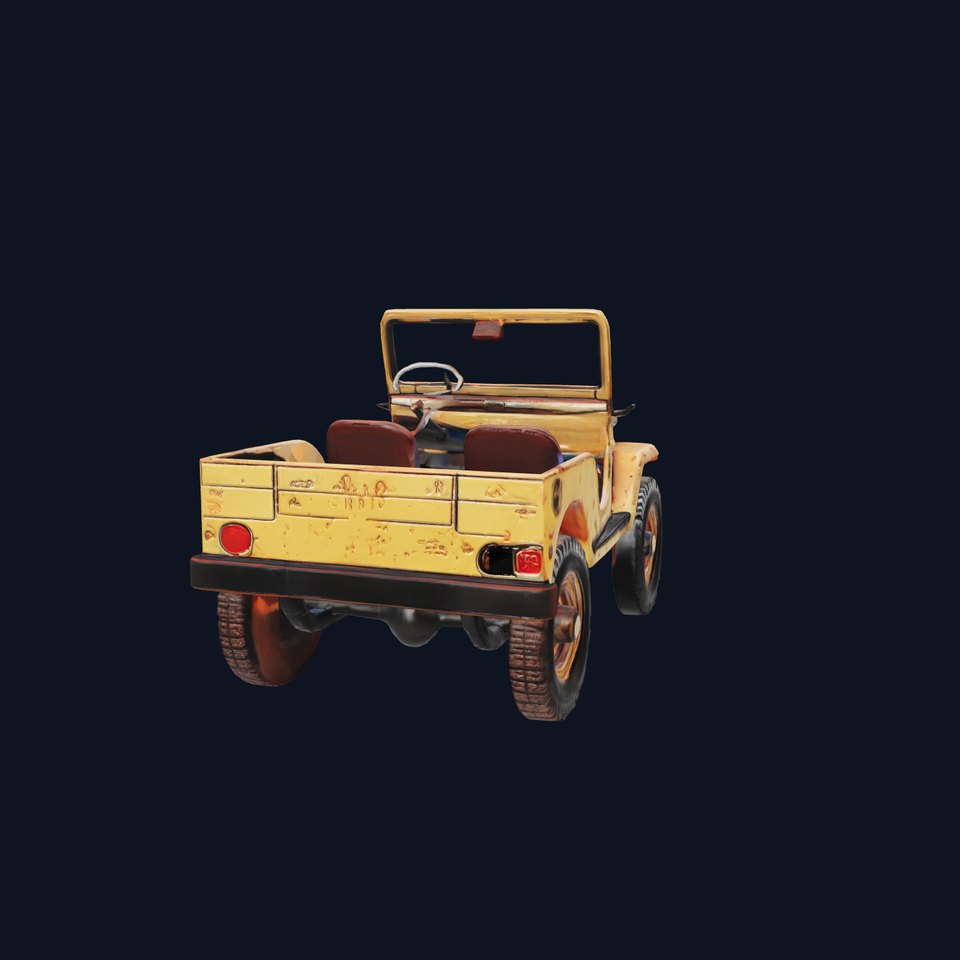 Retro Off-Road Jeep with Rugged Frame model pack